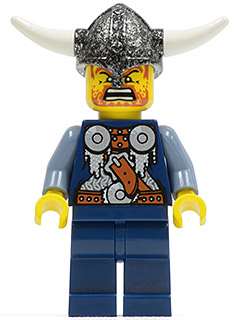 LEGO Minifigure-Viking Blue Chess Pawn - Horns Glued to Helmet-Vikings-VIK035-Creative Brick Builders